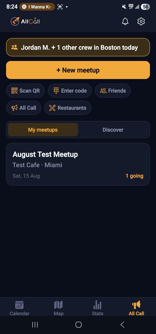 All Call tab showing a who's-around banner